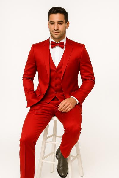 Elite-Red-satin-suit-wedding-prom 6 M390SK-2-34s  - from alligatorwarehouse.com