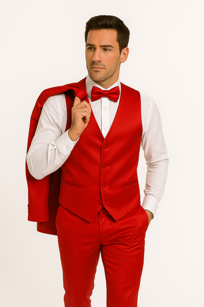 Elite-Red-satin-suit-wedding-prom 8 M390SK-2-34s  - from alligatorwarehouse.com