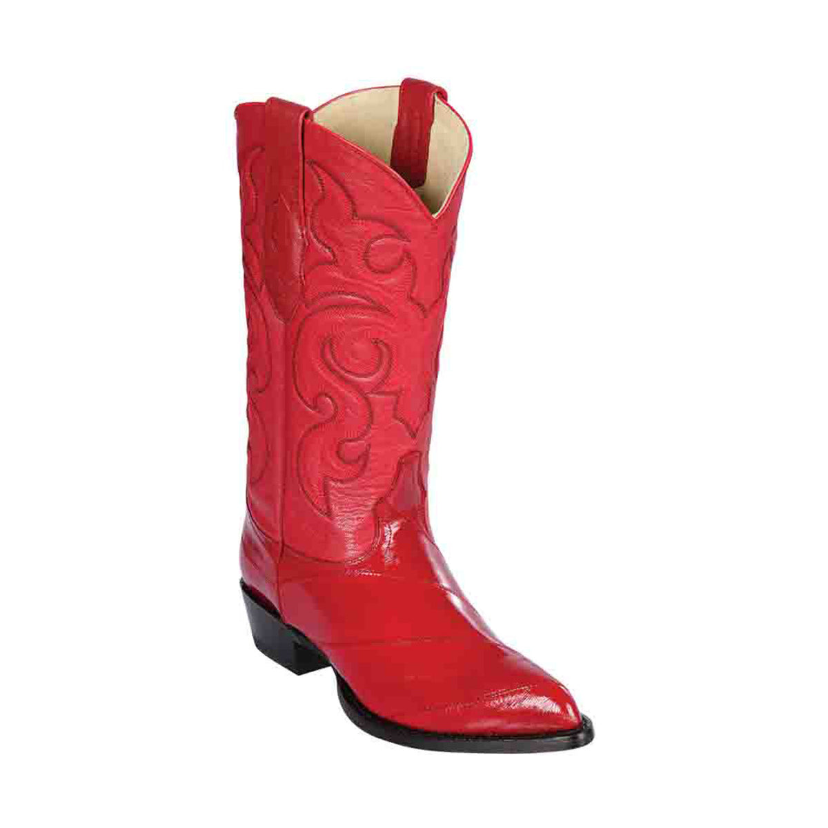 Los Altos Men's Red Eel Skin J Toe Boots