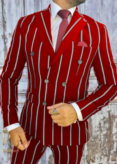 Burgundy Pinstripe Suit - Mens 1920s Gangster Pinstripe Suit - Lapel Chalk Pinstripe 6   - from alligatorwarehouse.com