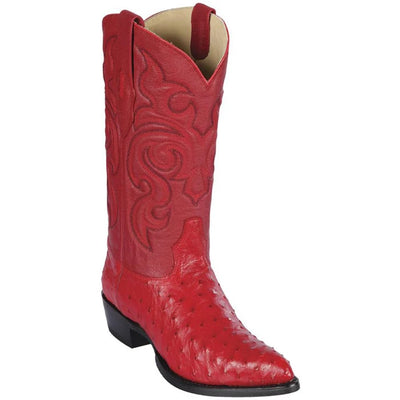 Los Altos Boots - Mens Dress Cowboy Boot - Low Priced Red Ostrich Cowboy Boots- in  Red 1   - from alligatorwarehouse.com
