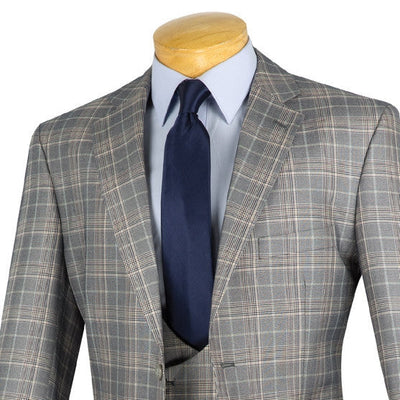 Renaissance Collection - Regular Fit 3 Piece Suit Gray 3 SO1V2RW-7_GRAY_42R  - from alligatorwarehouse.com