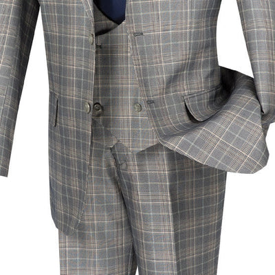 Renaissance Collection - Regular Fit 3 Piece Suit Gray 4 SO1V2RW-7_GRAY_42R  - from alligatorwarehouse.com