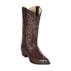 Los Altos Men's Rich Brown Genuine Python Snakeskin Boots