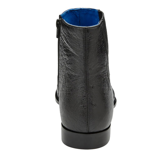 Men's Belvedere Roger Ostrich Quill Dress Boot in Black 5 MEN R55 BLACK-M-09  - from alligatorwarehouse.com