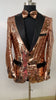 Mens Rose Gold Sequin Tuxedo Jacket with Black Satin Shawl Lapel and Matching Bow Tie 2   - from alligatorwarehouse.com