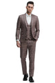 Cheap Suit - Men's One Button Fit Double Breasted Vest Rose Plaid Suit
