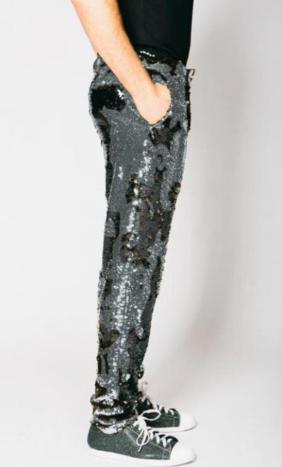 Mens Sequin Pants - Sliver Dress Party Pants 2   - from alligatorwarehouse.com
