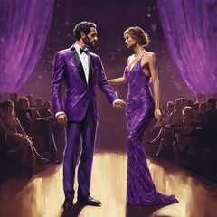 Sequin Suit - Shiny Suit - Purple Suit - Metallic Fabric - Stage Tuxedo - Groom Suit Jacket + Pants