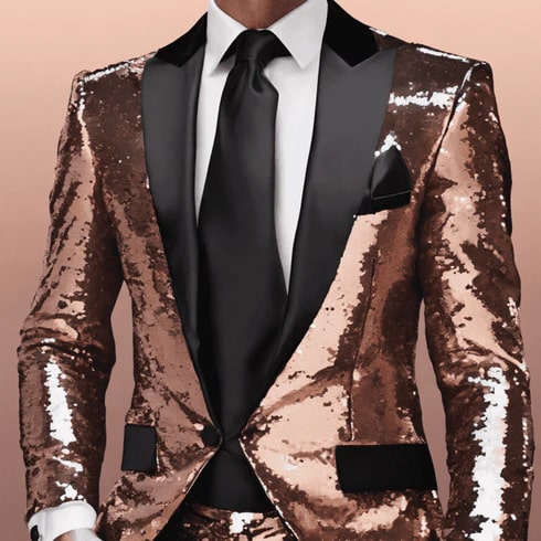 Mens Sequin Suit - Red Royal Green Black Gold Pink