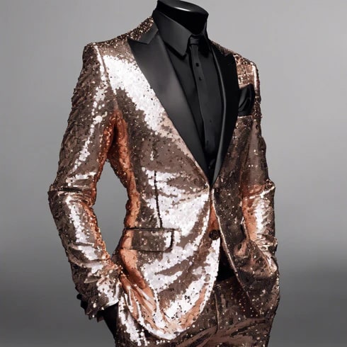 Mens Sequin Suit - Red Royal Green Black Gold Pink