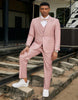 Men's Stacy Adam's One Button Vested Modern Rose Pink Pinstripe Suit 2   - from alligatorwarehouse.com
