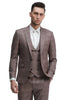 Mens Rose Blue Tuxedo - Men's One Button Slim Fit Double Breasted Vest Rose Pink Plaid Suit 2   - from alligatorwarehouse.com