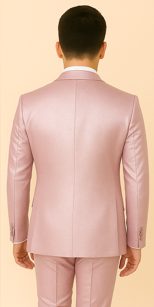 Rossi Man LEO RM1641 – Pink Shimmer Slim Fit 3-Piece Suit for Men