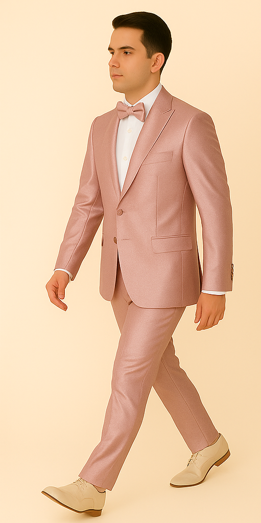 Rossi Man LEO RM1641 – Pink Shimmer Slim Fit 3-Piece Suit for Men