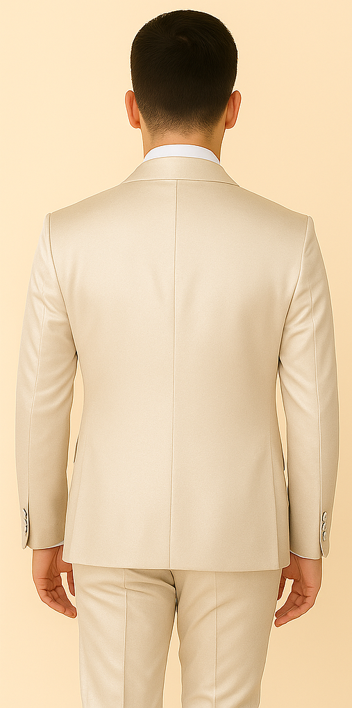 Rossi Man LEO RM1642 – Off-White Shimmer Slim Fit 3-Piece Suit for Men 3   - from alligatorwarehouse.com