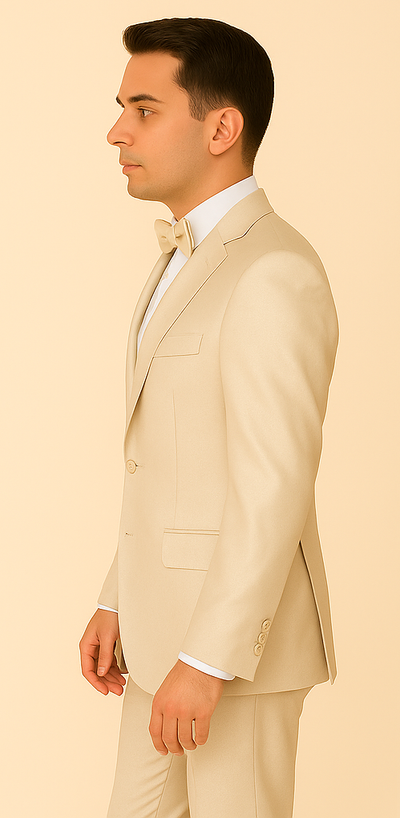 Rossi Man LEO RM1642 – Off-White Shimmer Slim Fit 3-Piece Suit for Men 4   - from alligatorwarehouse.com