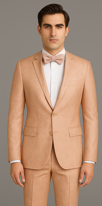 Rossi Man Leo RM1903 – Pink & Gold Designer Tuxedo for Men | Stylish Formal Wear