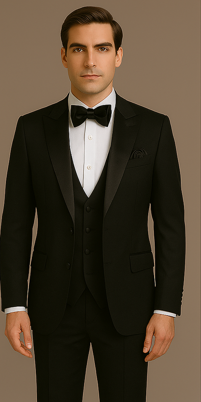 Rossi Man Leo Tuxedo RM1101 – Classic Black Formal Suit for Men | Timeless Tuxedo Style