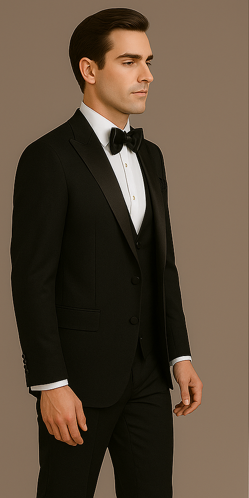 Rossi Man Leo Tuxedo RM1101 – Classic Black Formal Suit for Men | Timeless Tuxedo Style