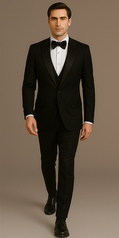 Rossi Man Leo Tuxedo RM1101 – Classic Black Formal Suit for Men | Timeless Tuxedo Style 4   - from alligatorwarehouse.com