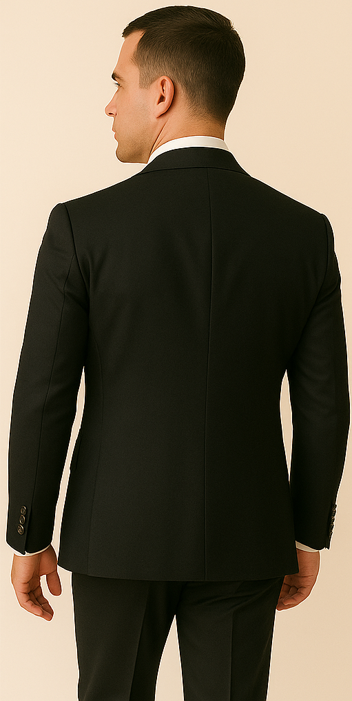 Rossi Man Men’s Black Slim Fit Suit – Double-Breasted Modern Classic