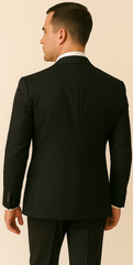 Rossi Man Men’s Black Slim Fit Suit – Double-Breasted Modern Classic