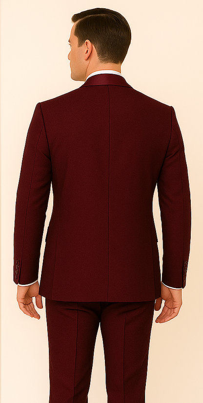 Rossi Man RM1253 – Formal 3-Piece Smoking Style Tuxedo for Men