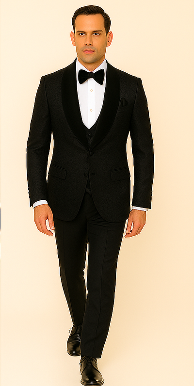 Rossi Man RM1446 – Classic 3-Piece Smoking Style Tuxedo Suit for Men 2   - from alligatorwarehouse.com