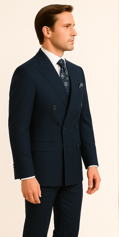 Rossiman Men's Blue Slim Fit Suit – Modern Tailored Formalwear 4 SKU#58642  - from alligatorwarehouse.com
