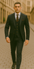 Rossiman Black Suit for Men – Classic 1-Button Peak Lapel Jacket & Double-Breasted Vest 5 SKU#58165  - from alligatorwarehouse.com