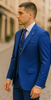 Rossiman Royal Blue Suit for Men – Classic 1-Button Peak Lapel Jacket & Double-Breasted Vest 4 SKU#58169  - from alligatorwarehouse.com