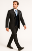 Rossiman Men's Dark Gray Slim Fit Suit – 3-Piece Vested Set with Flat Front Pants 4 SKU#58656  - from alligatorwarehouse.com