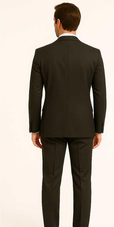 Rossiman Men's Dark Gray Slim Fit Suit – 3-Piece Vested Set with Flat Front Pants 5 SKU#58656  - from alligatorwarehouse.com