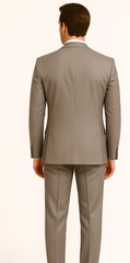 Men's Gray Slim Fit 3-Piece Suit by Rossiman – With Vest & Tailored Trousers
