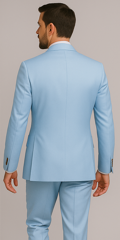 Rossiman Men’s Light Blue Slim Fit Suit – Elegant Double-Breasted Design 3 SKU#58648  - from alligatorwarehouse.com