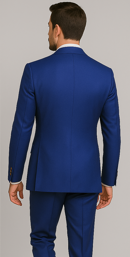 Rossiman Men's Slim Fit Royal Blue Suit – Double-Breasted Elegance