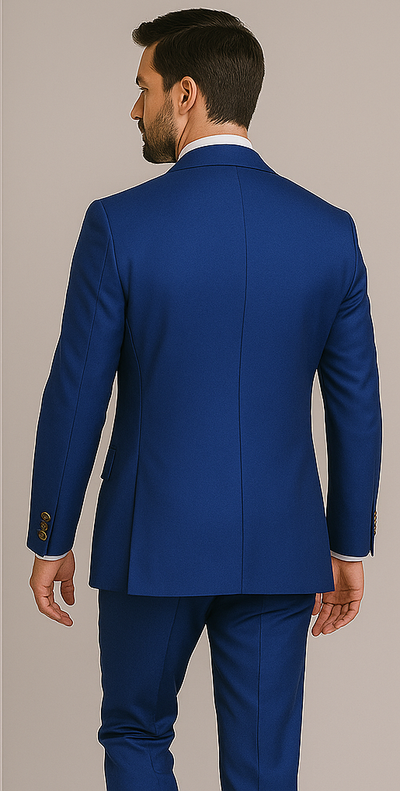 Rossiman Men’s Royal Blue Slim Fit Suit – Sophisticated Double-Breasted Design 3 SKU#58645  - from alligatorwarehouse.com