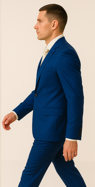 Rossiman Men’s Royal Blue Glossy Sateen Suit – Bold & Refined Look 5 SKU#61580  - from alligatorwarehouse.com