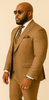 Rossiman Men’s Tan Suit – Gold Buttons & Double-Breasted Vest Elegance 3 SKU#61360  - from alligatorwarehouse.com