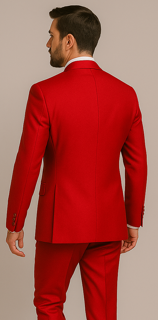 Rossiman Men’s Red Slim Fit Suit – Stylish Double-Breasted Jacket 3 SKU#58646  - from alligatorwarehouse.com