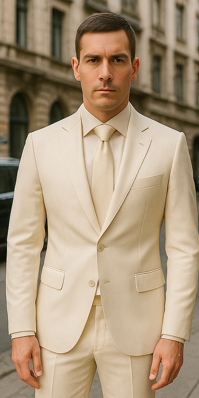 Rossiman White Sateen Suit for Men – High-Shine Formal Elegance 1 SKU#61578  - from alligatorwarehouse.com