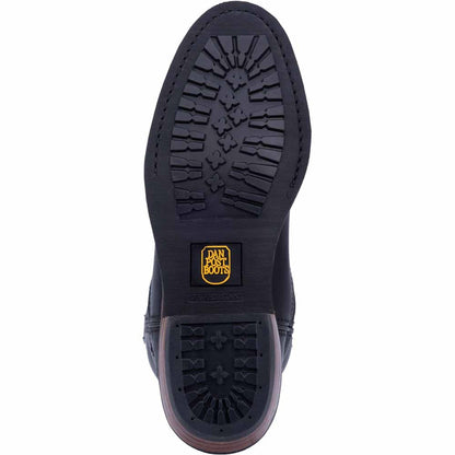 Dan Post Mens Albuquerque 12 Round Toe Black Leather Cowboy Boot