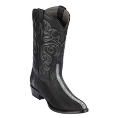 Los Altos Round Toe Men's Black Genuine Rowstone Stingray Boots