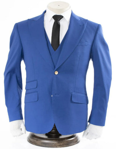 Royal Blue 3-Piece Slim-Fit Suit with Gold Buttons 2   - from alligatorwarehouse.com