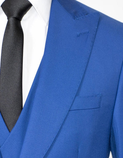 Royal Blue 3-Piece Slim-Fit Suit with Gold Buttons 3   - from alligatorwarehouse.com
