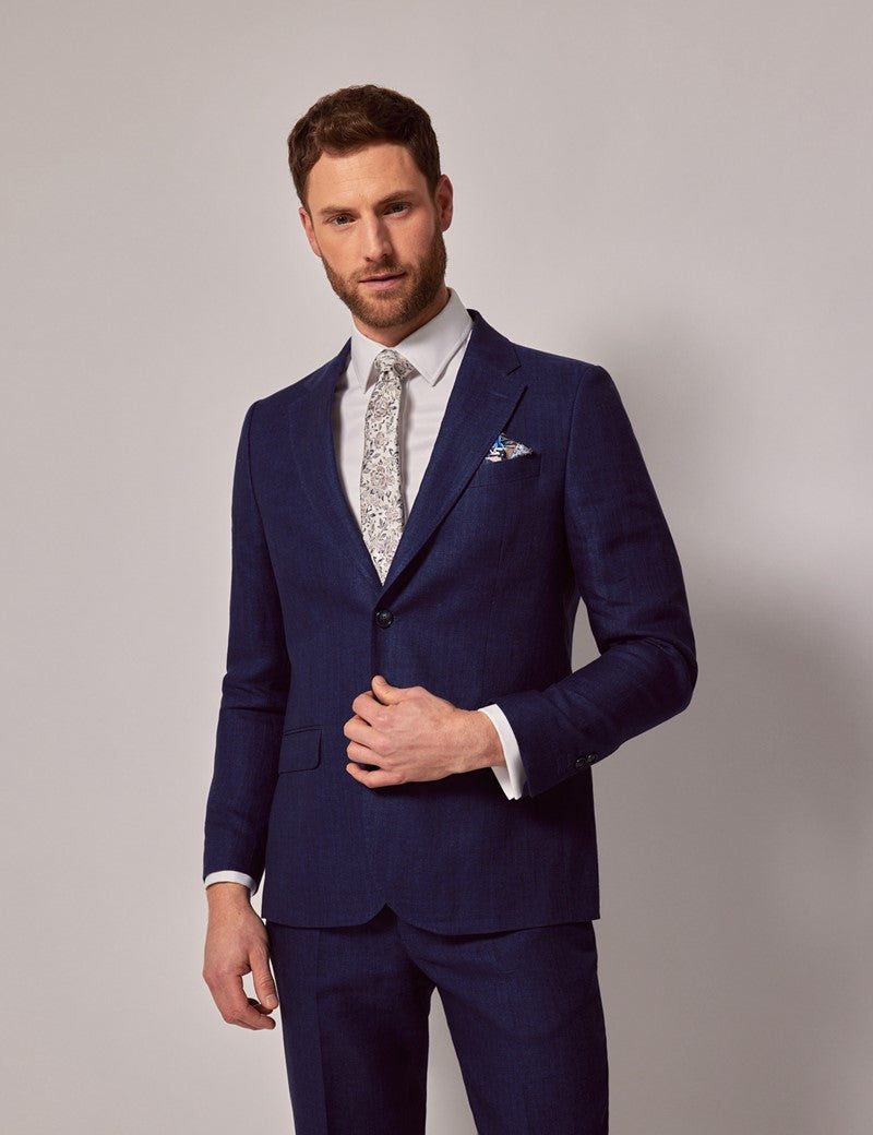 Mens Linen Suit For Beach Wedding - Summer Suit in Navy Blue 2 8X-7211  - from alligatorwarehouse.com