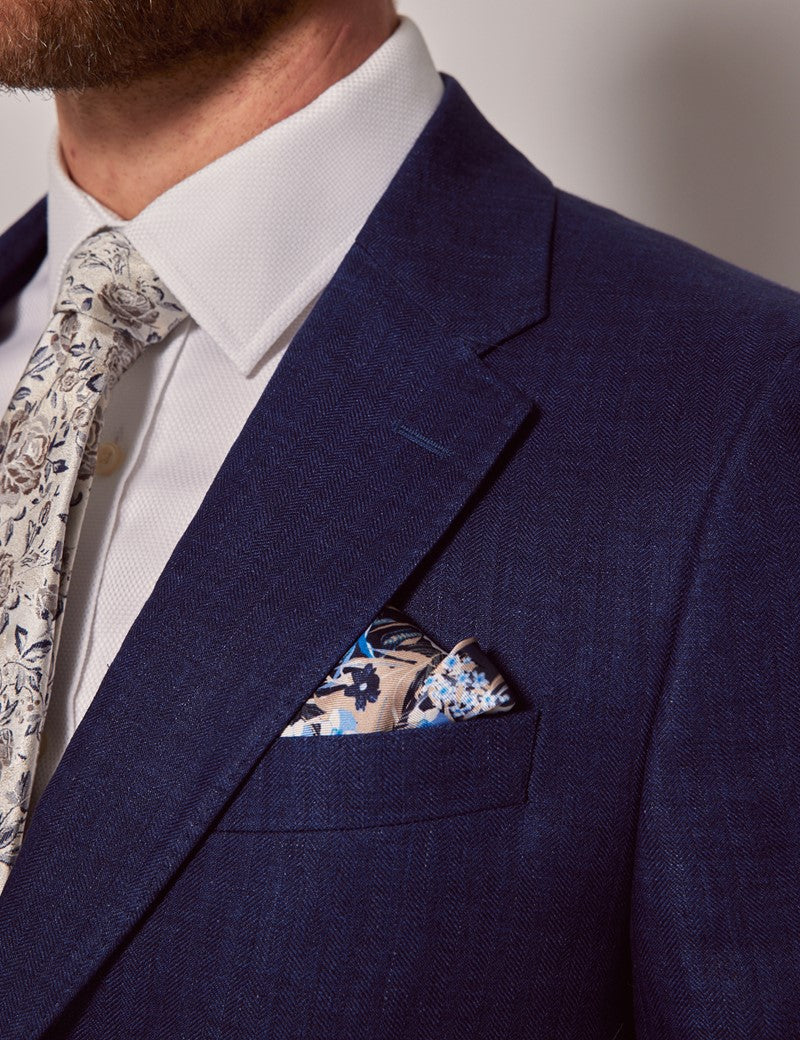 Mens Linen Suit For Beach Wedding - Summer Suit in Navy Blue 3 8X-7211  - from alligatorwarehouse.com