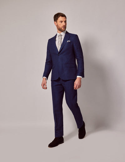 Mens Linen Suit For Beach Wedding - Summer Suit in Navy Blue 9 8X-7211  - from alligatorwarehouse.com
