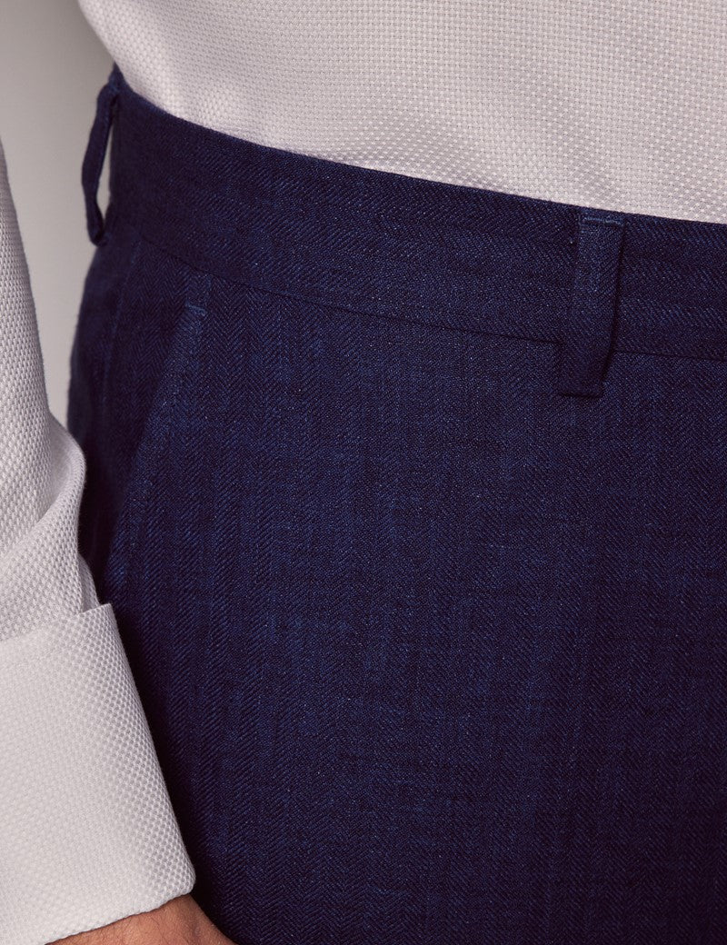 Mens Linen Suit For Beach Wedding - Summer  Suit in Royal Blue Herringbone 15 ZW-3387  - from alligatorwarehouse.com